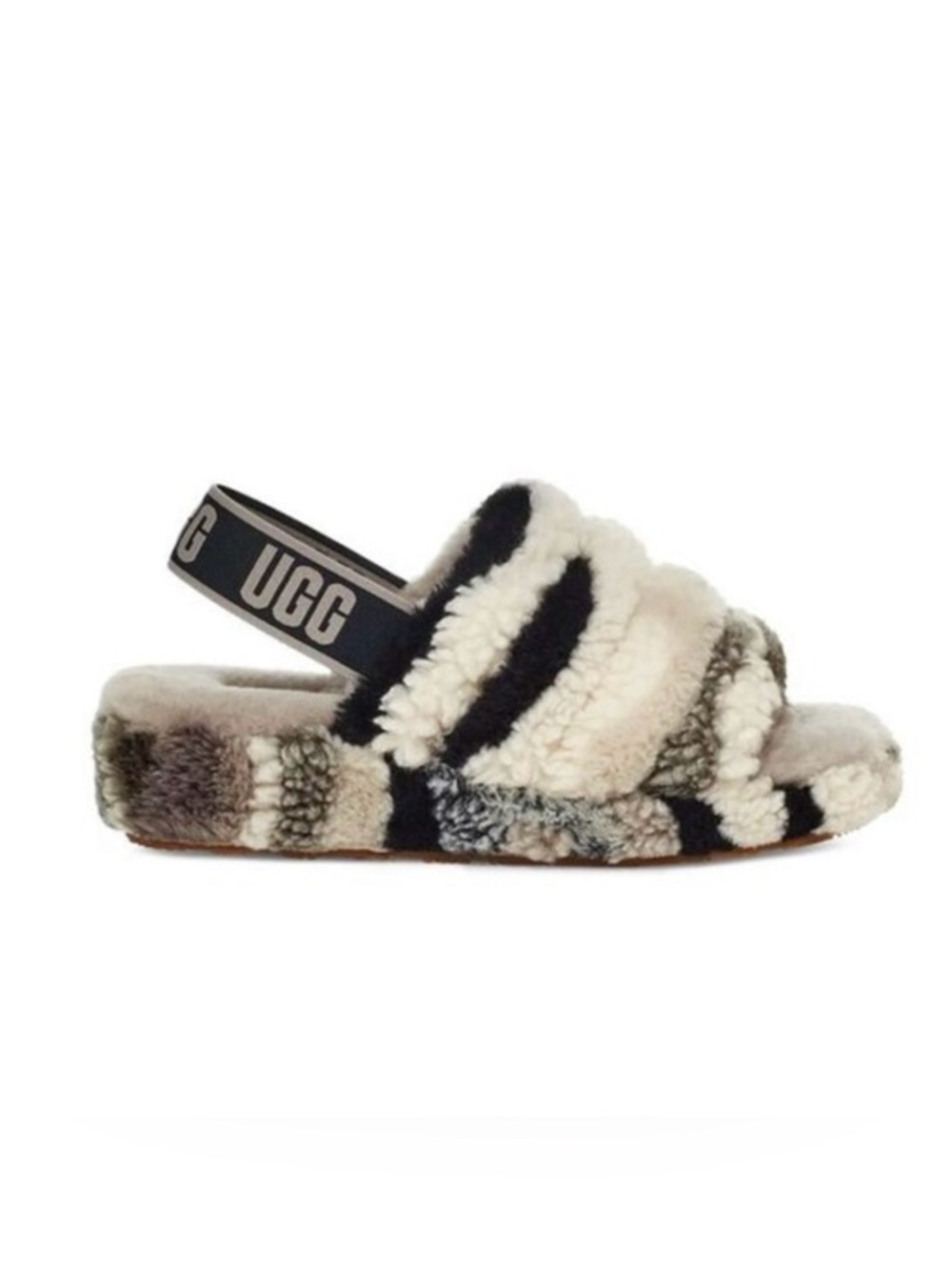 UGG Women's Fluff Yeah Cali Collage Slide Sandals Multicolor Size 6 Casual